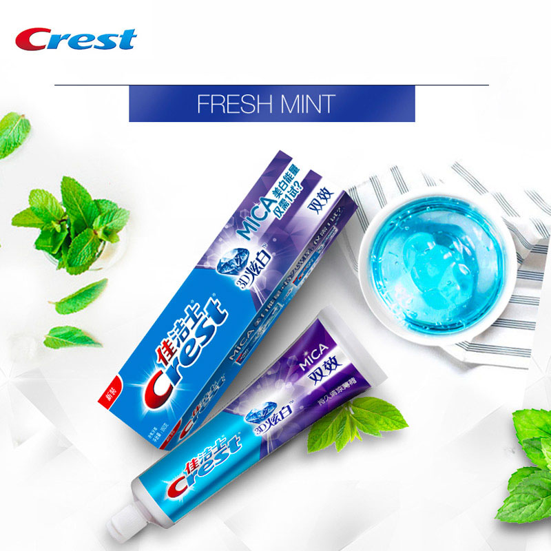 Teeth Whitening Natural - 크레스트 3D 운모 치약 불소 치아