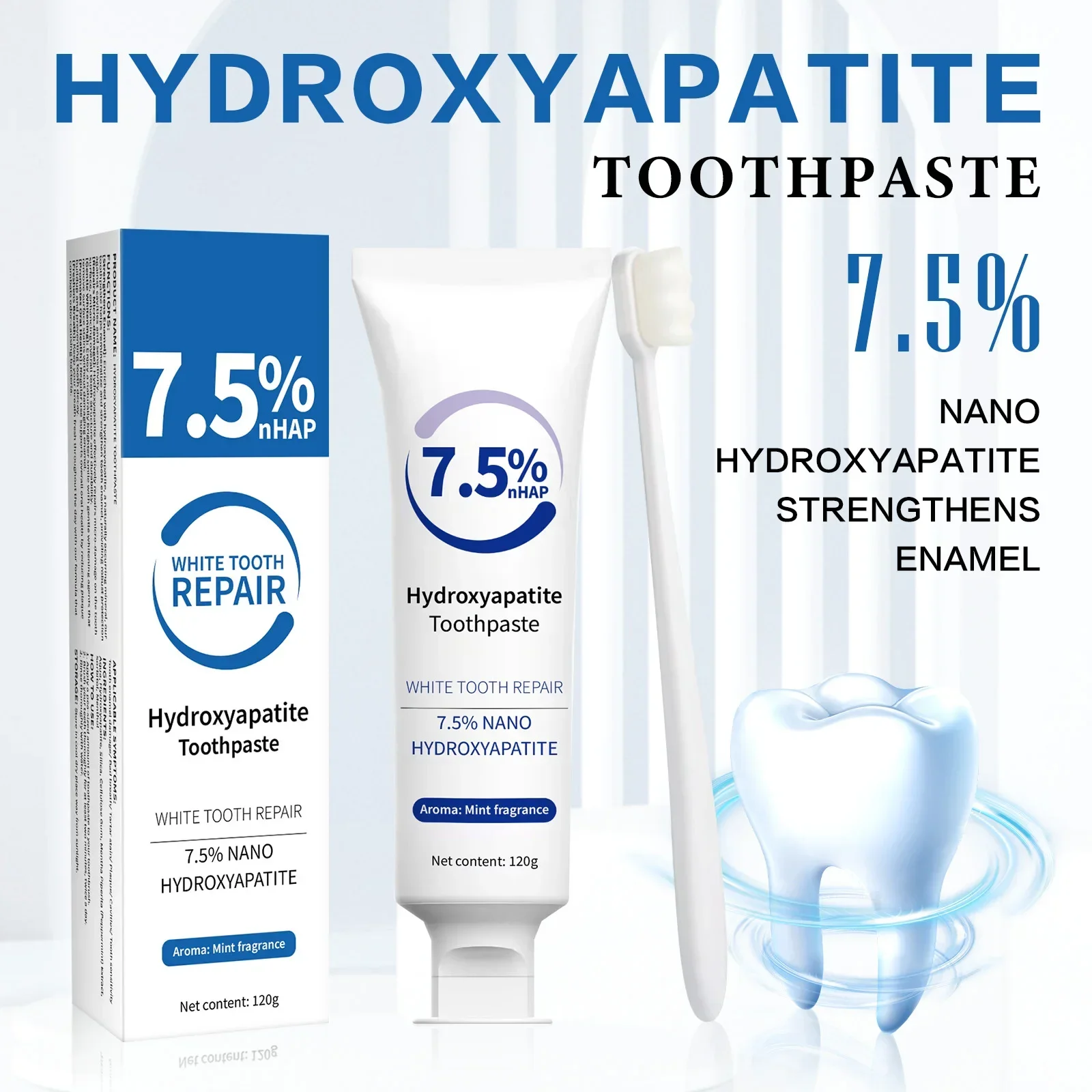 Teeth Whitening Natural - 치약 & 미백 펜 키트 -