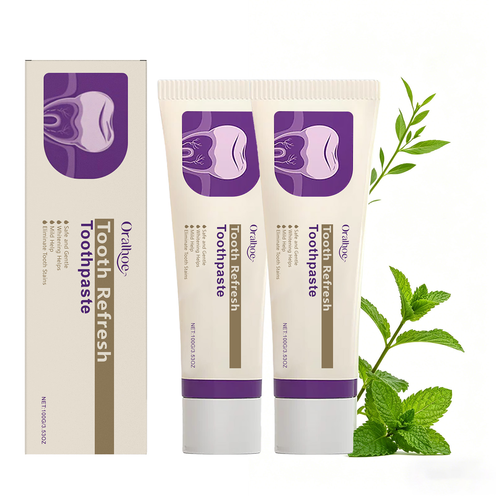 Teeth Whitening Natural - 치아 화이트닝 민트 치약, 에나멜 복구
