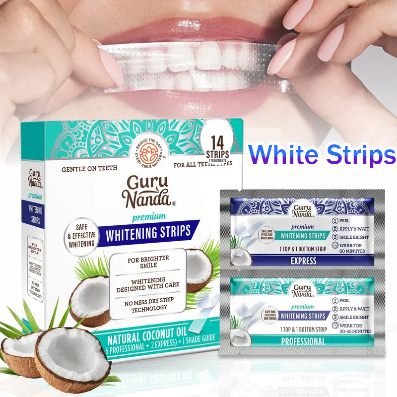 Teeth Whitening Street - 1/2/3 박스 코코넛 오일 화이트 스트립,