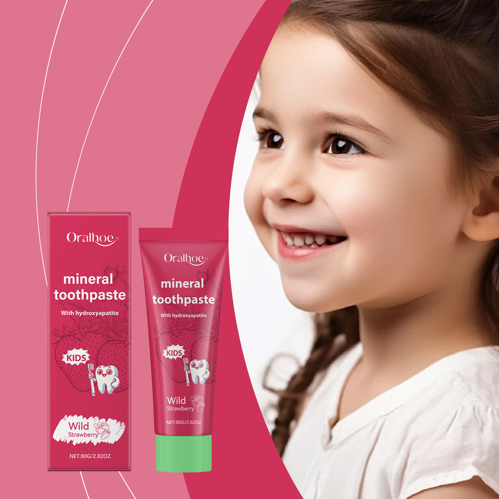 오랄호 키즈 치약 치아 미백 야간 치아 보호 딸기향 미 - Teeth Whitening Natural 리뷰 및 가격