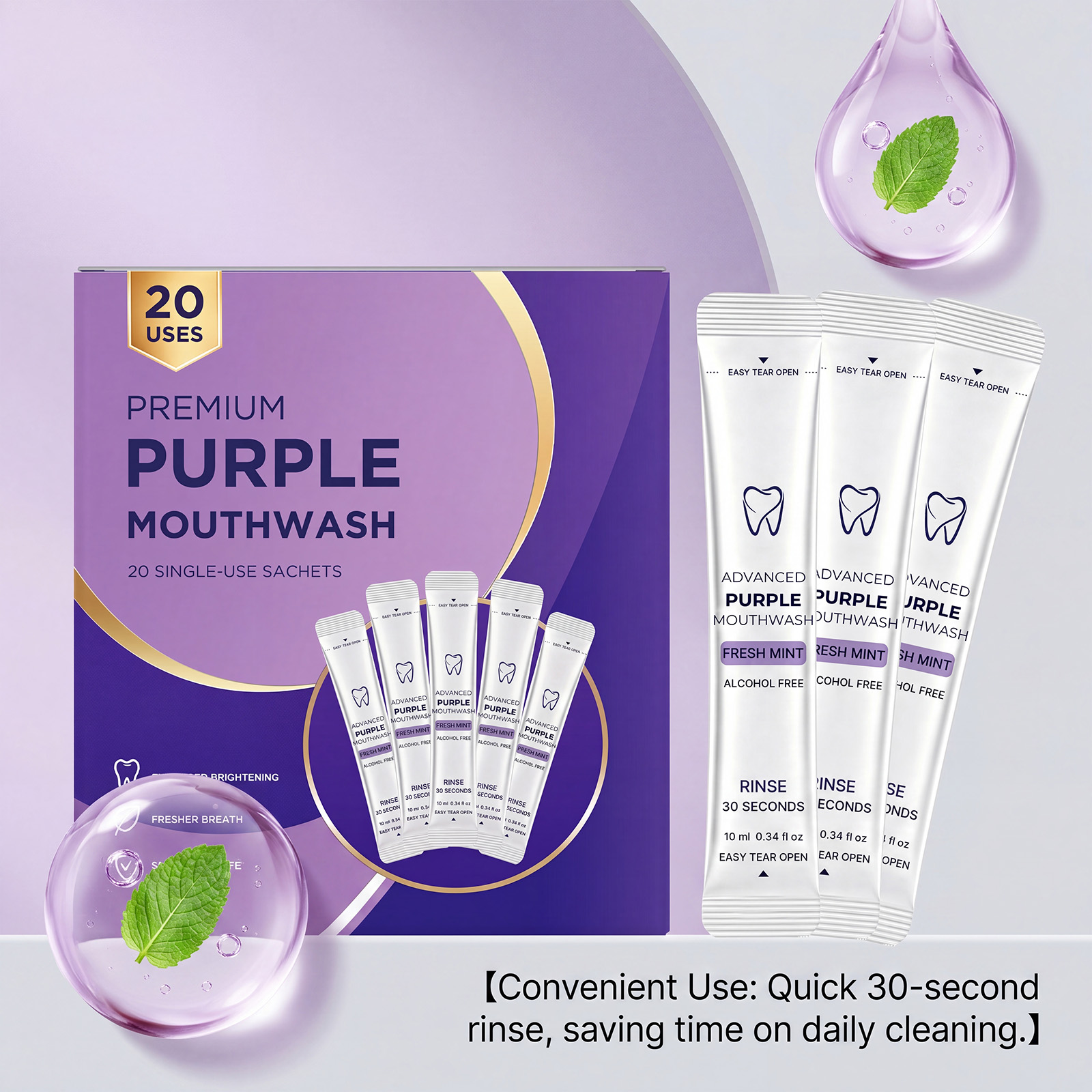 20/40팩 퍼플 구강청결제 치아 미백 색상 보정 상쾌 - Teeth Whitening Natural 리뷰 및 가격