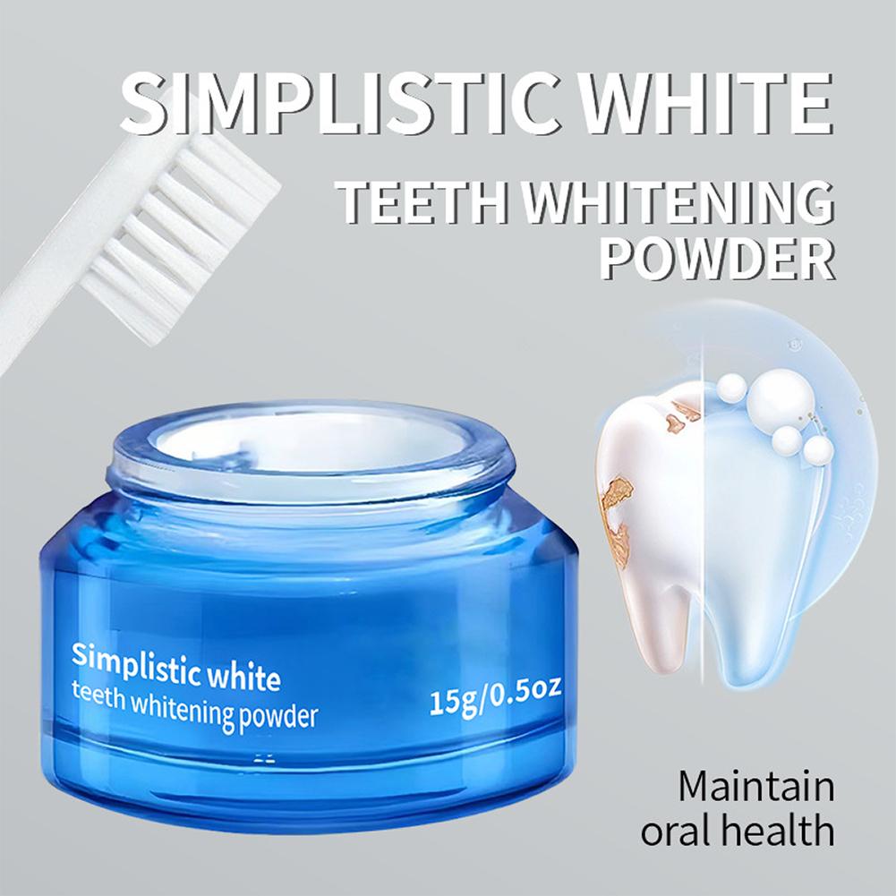 심플한 화이트닝 치아 미백 파우더 얼룩 제거 치아 파우 - Teeth Whitening Q&M 리뷰 및 가격