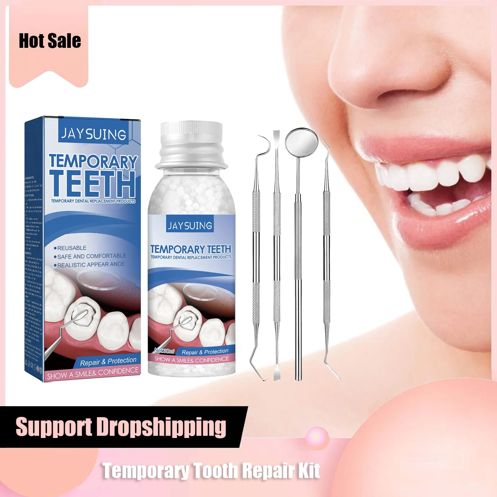 임시 치아 수리 키트 틀니 접착제 치아 미백 젤 채우기 - Teeth Whitening Gels Used By Dentists 리뷰 및 가격