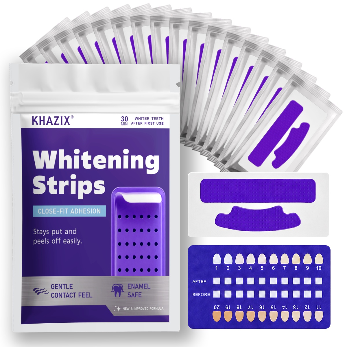 7개입 치아 미백 스트립, 더 하얀 미소를 위한 유연한 - Teeth Whitening Street 리뷰 및 가격